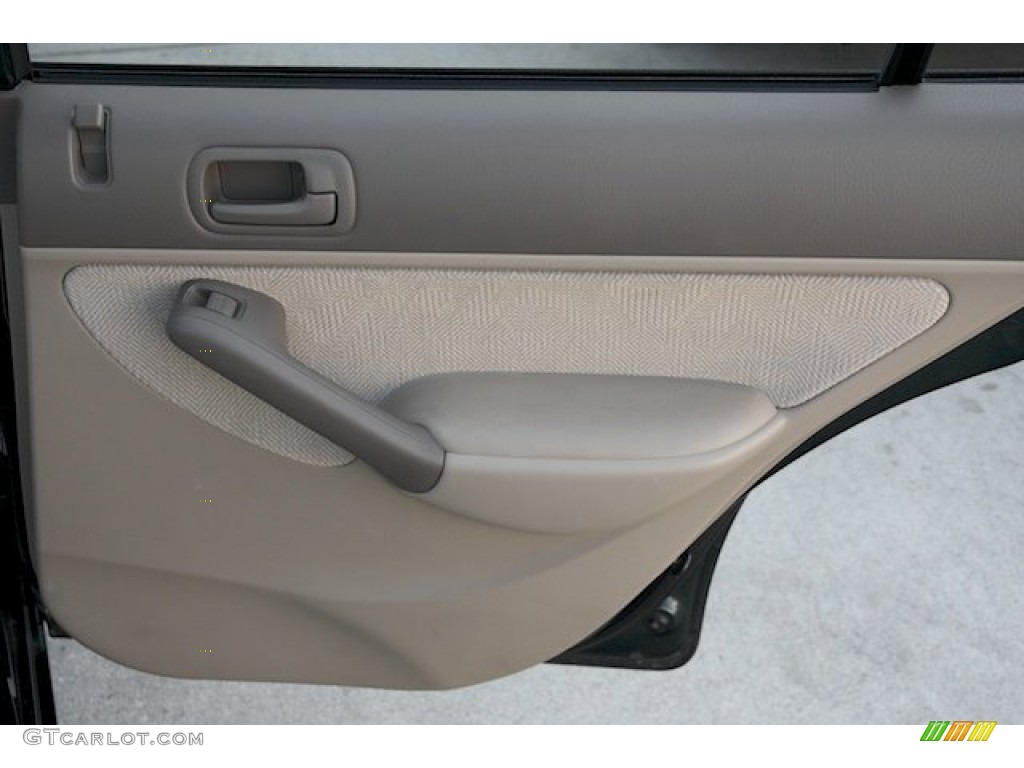 2001 Honda Civic LX Sedan Beige Door Panel Photo #89855561