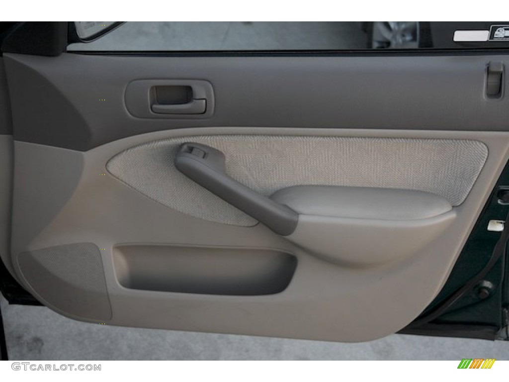 2001 Honda Civic LX Sedan Beige Door Panel Photo #89855576