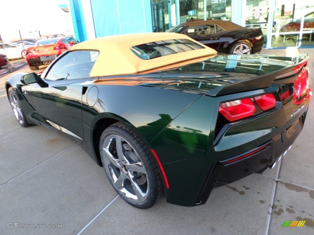 2014 Corvette Stingray Convertible Z51 Premiere Edition - Lime Rock Green Metallic / Premire Edition Brownstone Suede photo #9