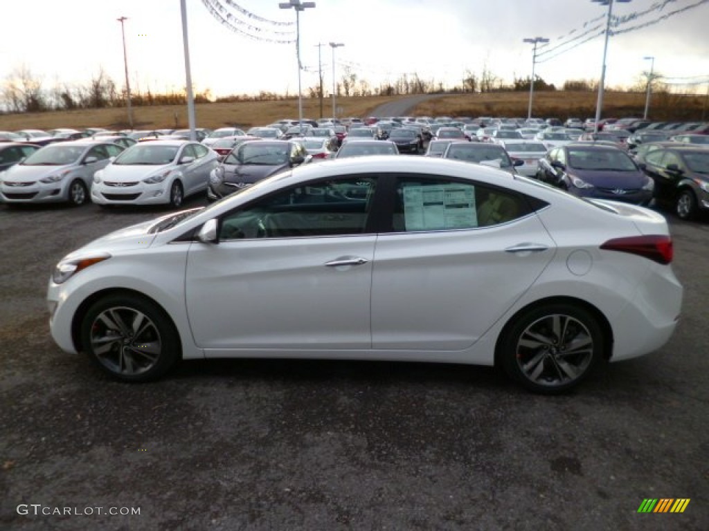 2014 Elantra Limited Sedan - White / Beige photo #4