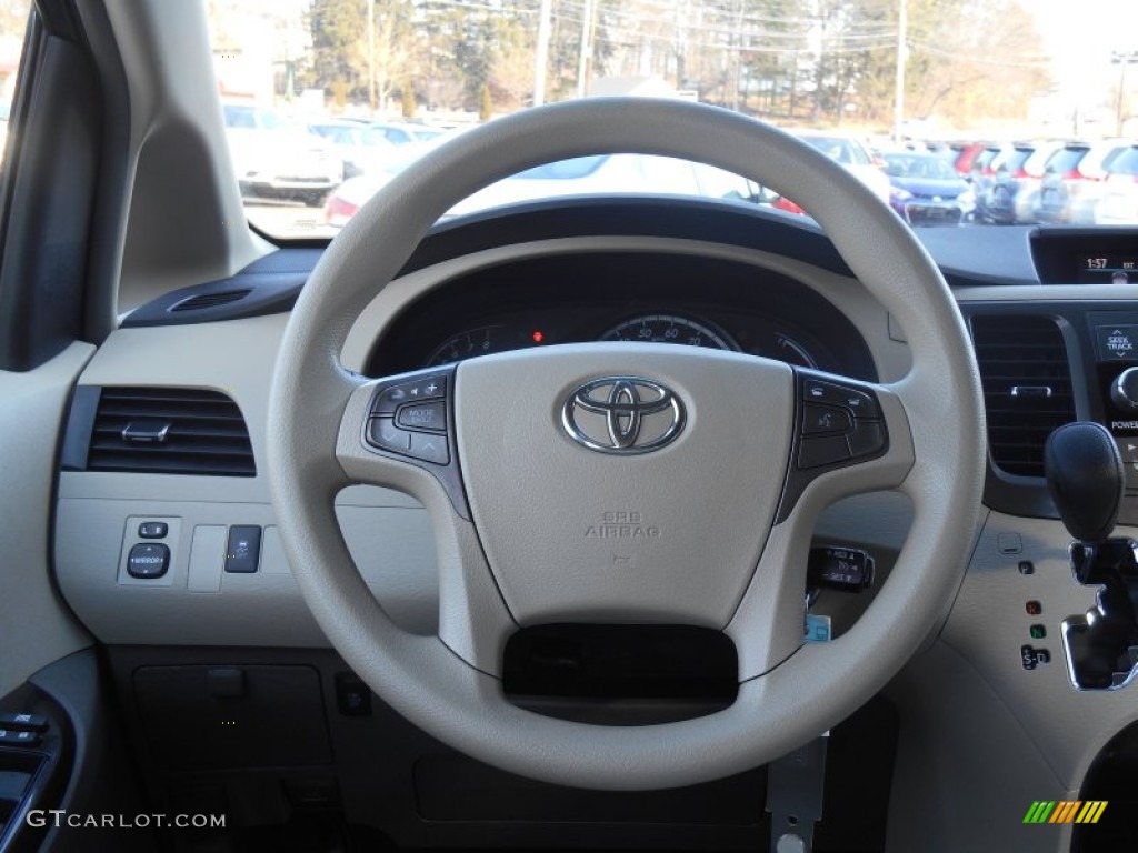 2011 Toyota Sienna LE Bisque Steering Wheel Photo #89866633
