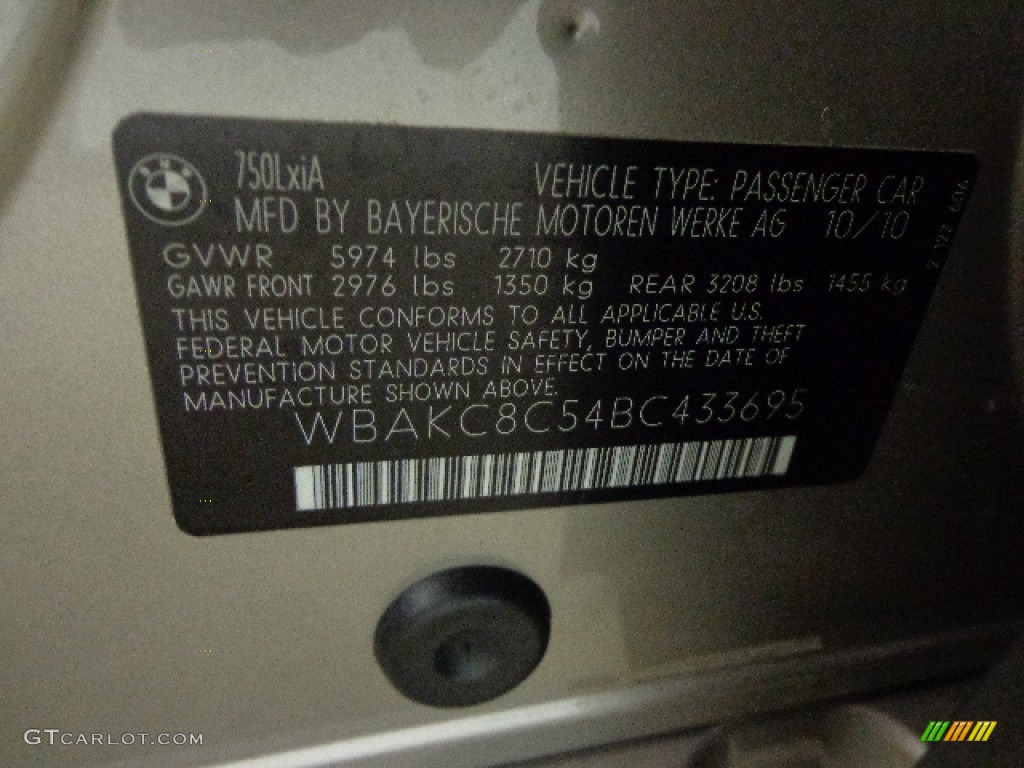 2011 7 Series 750Li xDrive Sedan - Cashmere Silver Metallic / Oyster/Black Nappa Leather photo #17