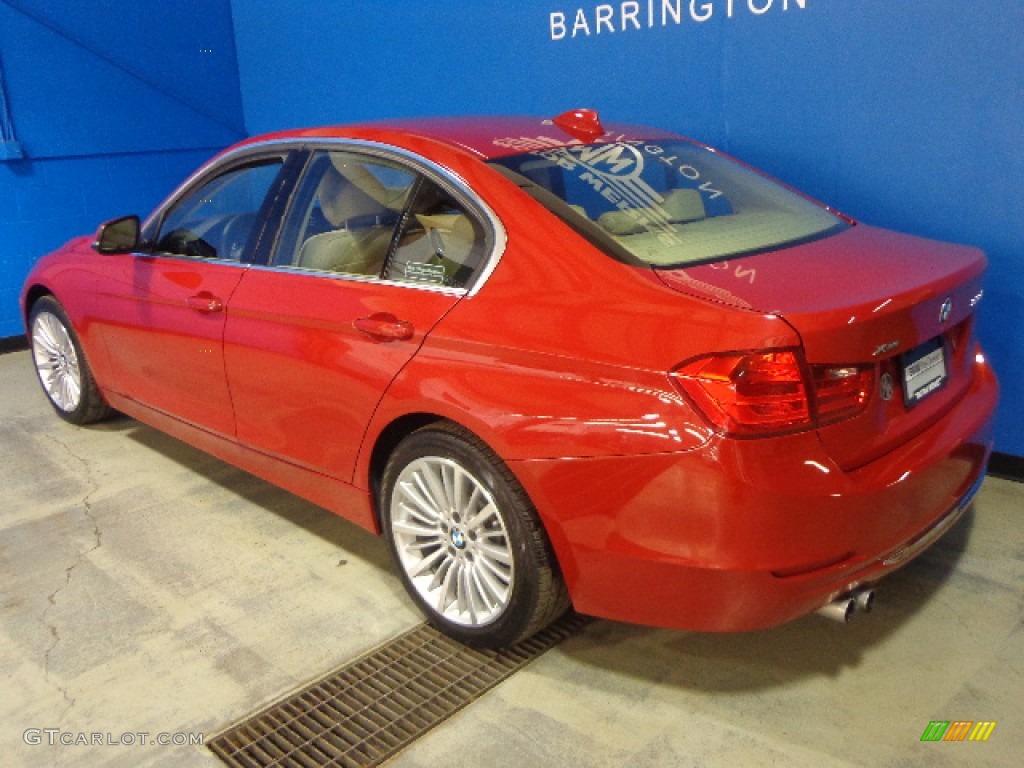 2013 3 Series 328i xDrive Sedan - Melbourne Red Metallic / Venetian Beige photo #3