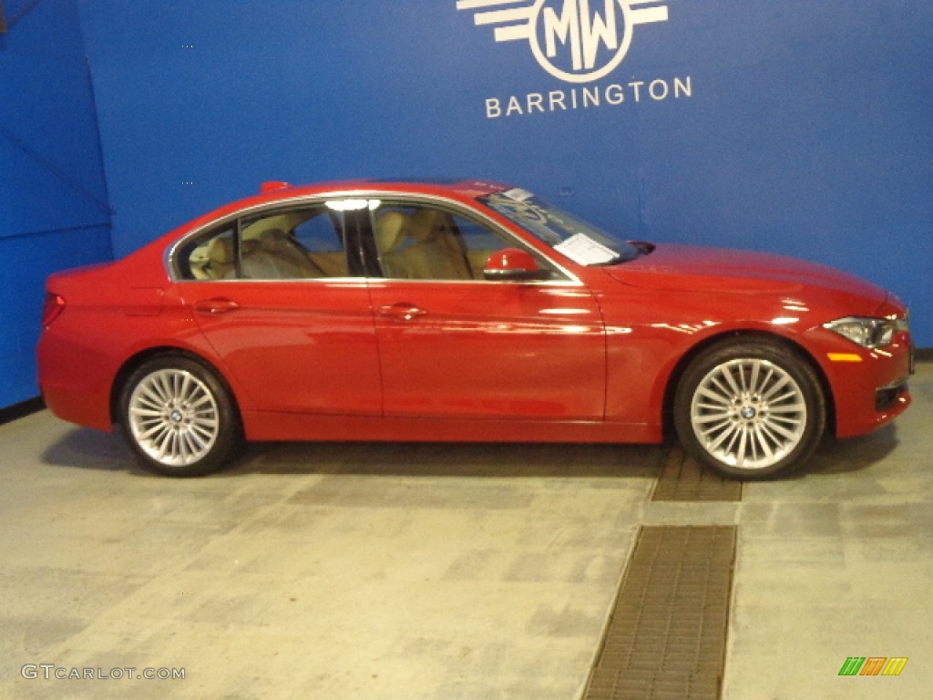 2013 3 Series 328i xDrive Sedan - Melbourne Red Metallic / Venetian Beige photo #6