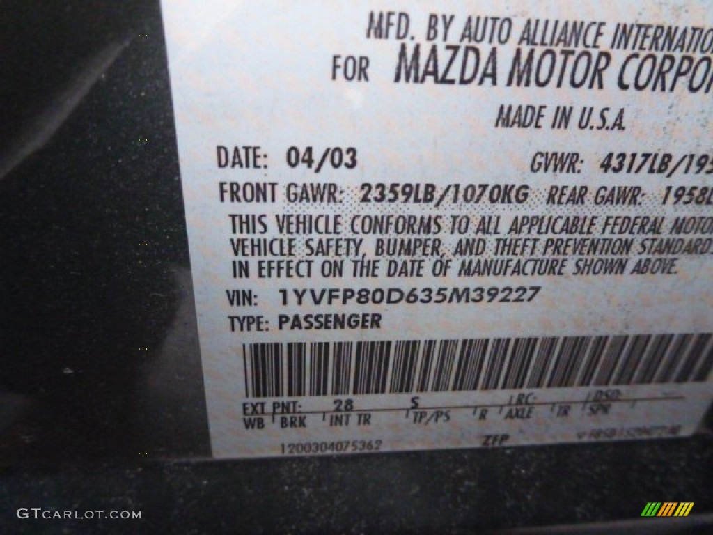 2003 MAZDA6 s Sedan - Sepang Green Metallic / Beige photo #25