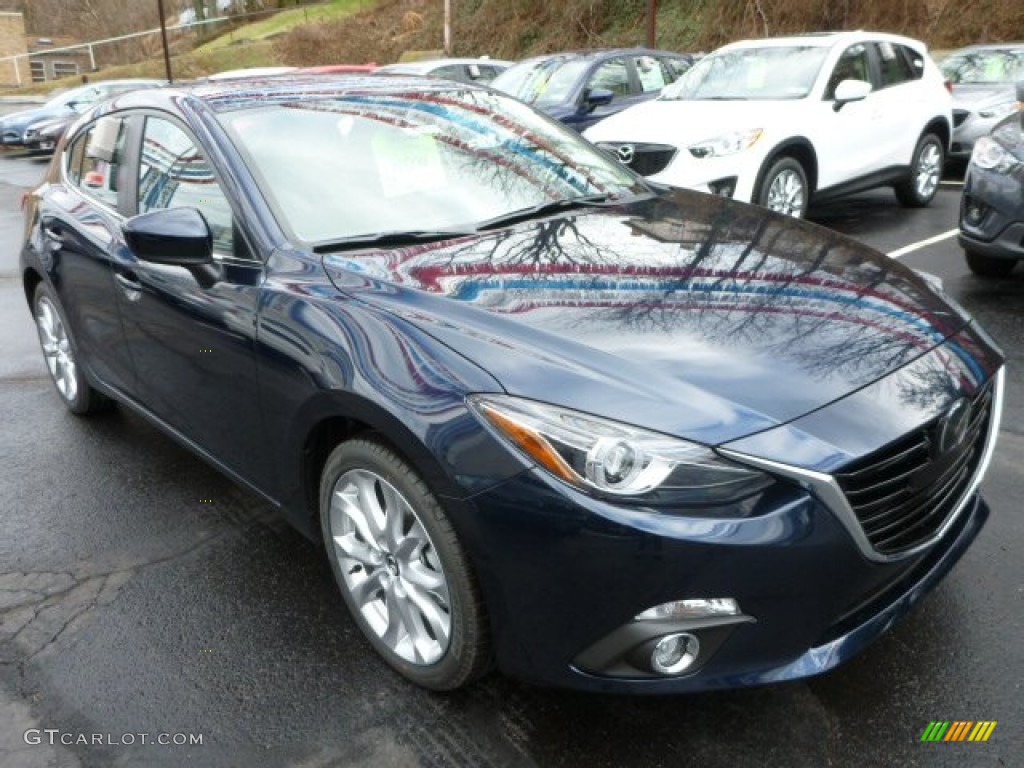 2014 MAZDA3 s Grand Touring 5 Door - Deep Crystal Blue Mica / Black photo #7