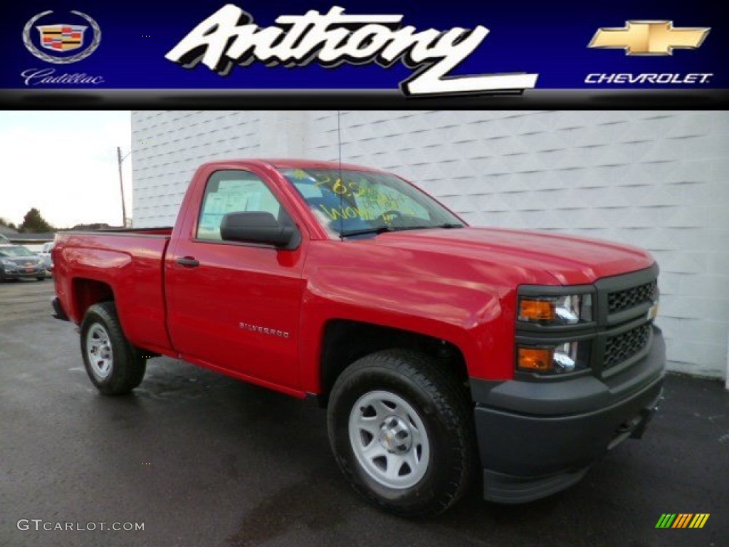 2014 Silverado 1500 WT Regular Cab 4x4 - Victory Red / Jet Black/Dark Ash photo #1