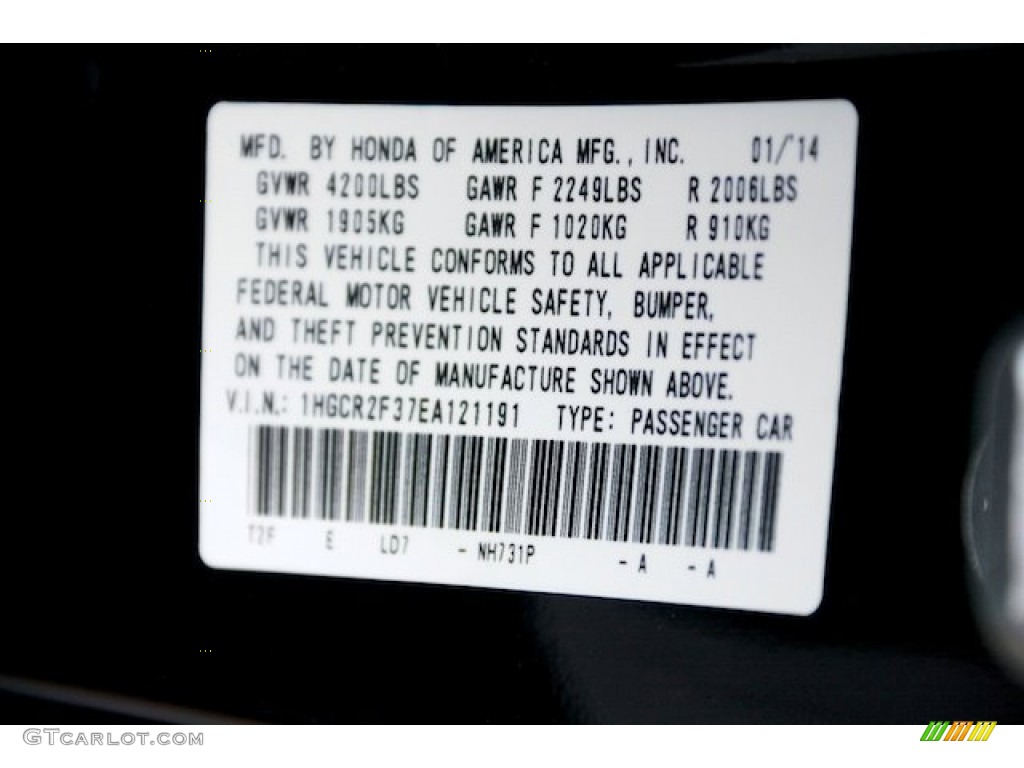 2014 Accord LX Sedan - Crystal Black Pearl / Black photo #20