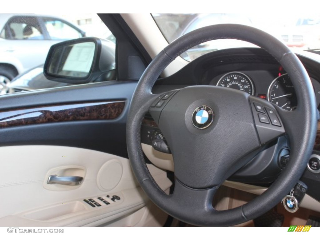 2010 5 Series 535i Sedan - Platinum Grey Metallic / Cream Beige photo #34