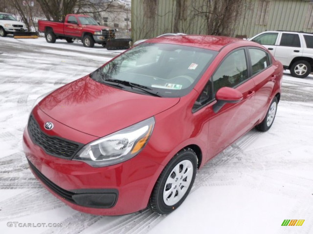 Signal Red 2014 Kia Rio LX Exterior Photo #89889286