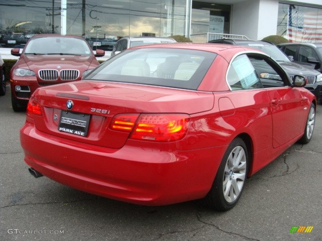 2011 3 Series 328i Convertible - Crimson Red / Cream Beige photo #6