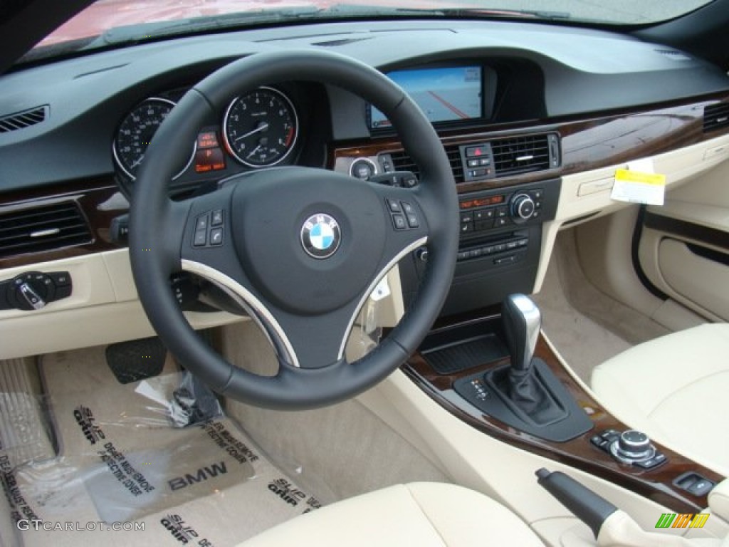 2011 BMW 3 Series 328i Convertible Cream Beige Dashboard Photo #89889823