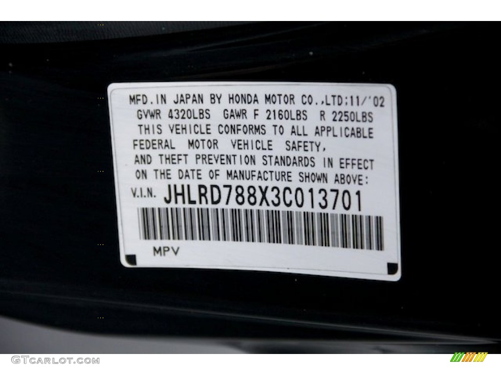 2003 CR-V EX 4WD - Nighthawk Black Pearl / Black photo #35