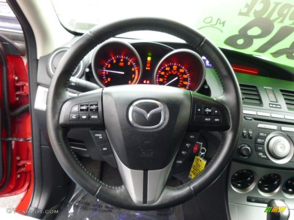 2010 Mazda MAZDA3 s Sport 5 Door Black Steering Wheel Photo #89893807