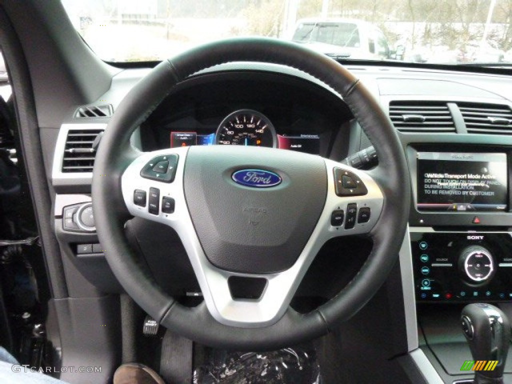 2014 Ford Explorer Limited 4WD Charcoal Black Steering Wheel Photo #89895200