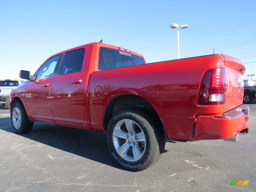 2014 1500 Sport Crew Cab - Flame Red / Black photo #2