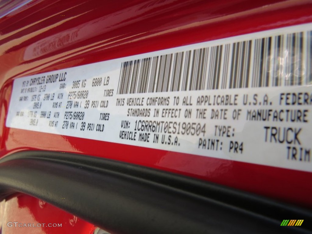 2014 1500 Color Code PR4 for Flame Red Photo #89899960