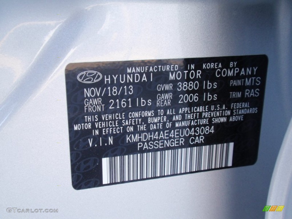 2014 Elantra SE Sedan - Silver / Gray photo #34