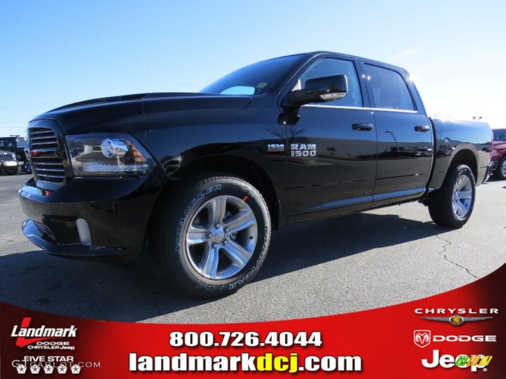 2014 1500 Sport Crew Cab - Black / Black photo #1