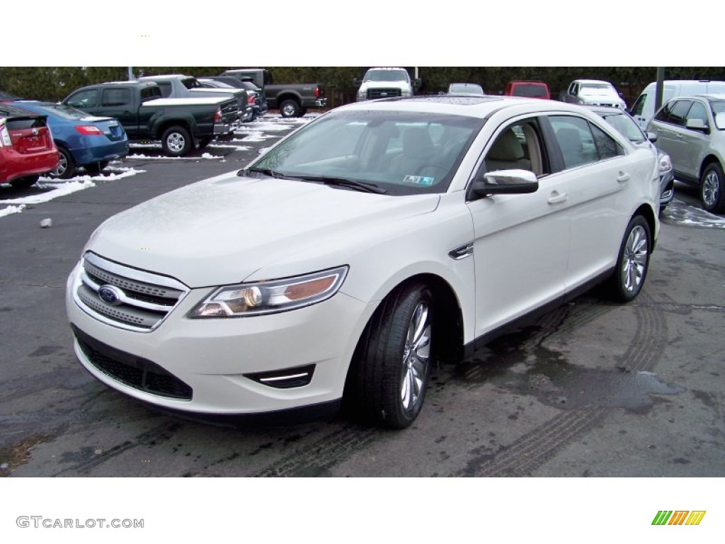 2010 Taurus Limited AWD - White Platinum Metallic Tri-Coat / Light Stone photo #1