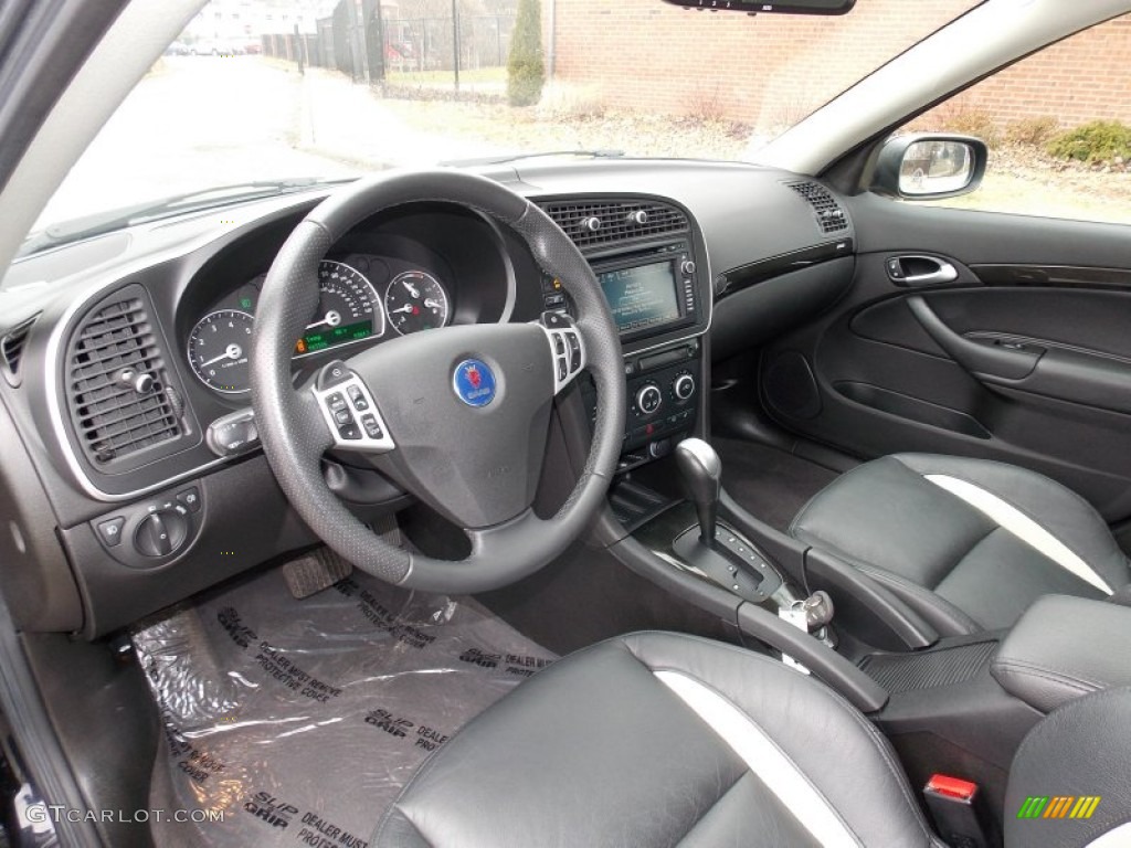 Black/Parchment Interior 2009 Saab 9-3 Aero XWD Sport Sedan Photo #89905105