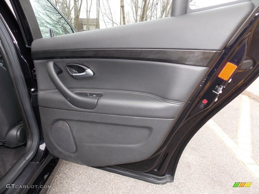 2009 Saab 9-3 Aero XWD Sport Sedan Black/Parchment Door Panel Photo #89905321