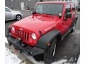 2008 Flame Red Jeep Wrangler Unlimited Rubicon 4x4  photo #1