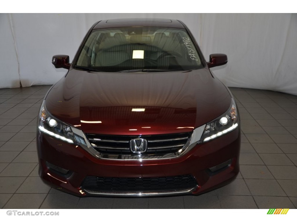 2014 Accord EX-L V6 Sedan - Basque Red Pearl II / Ivory photo #2