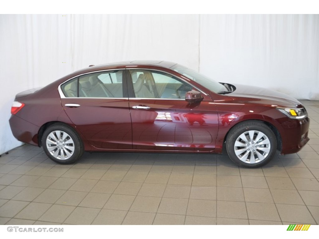 2014 Accord EX-L V6 Sedan - Basque Red Pearl II / Ivory photo #5