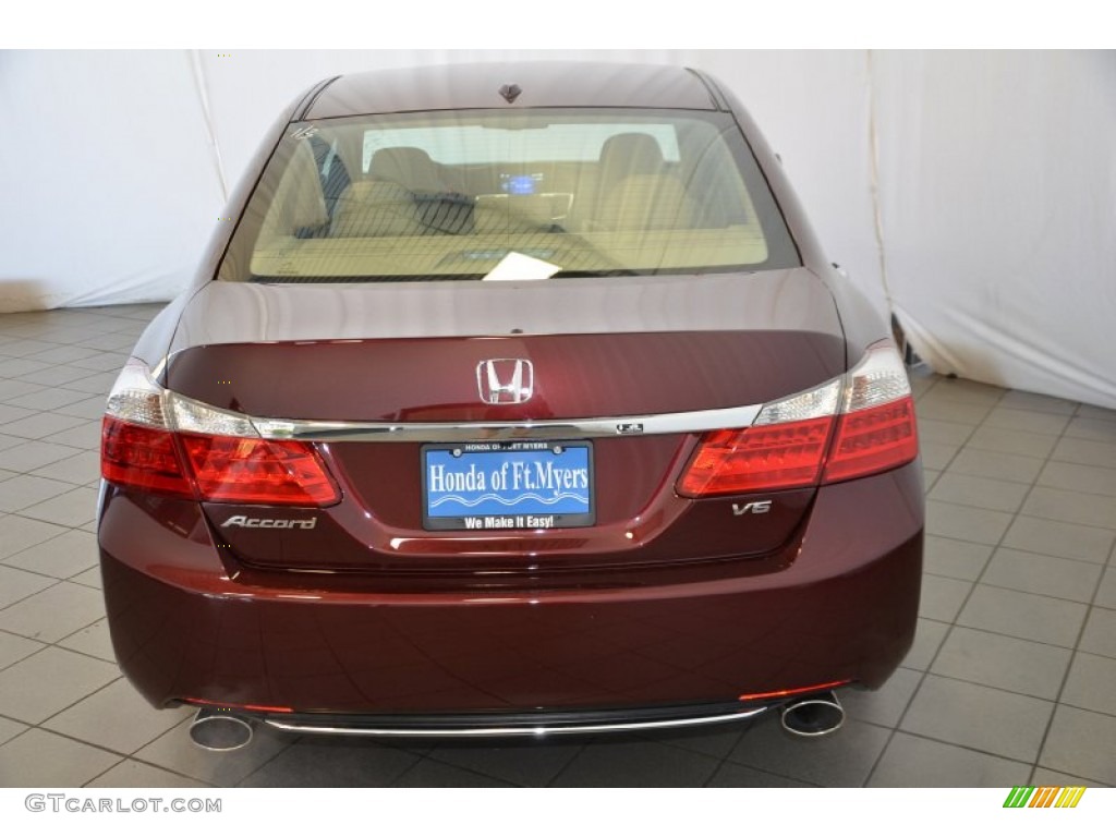 2014 Accord EX-L V6 Sedan - Basque Red Pearl II / Ivory photo #7