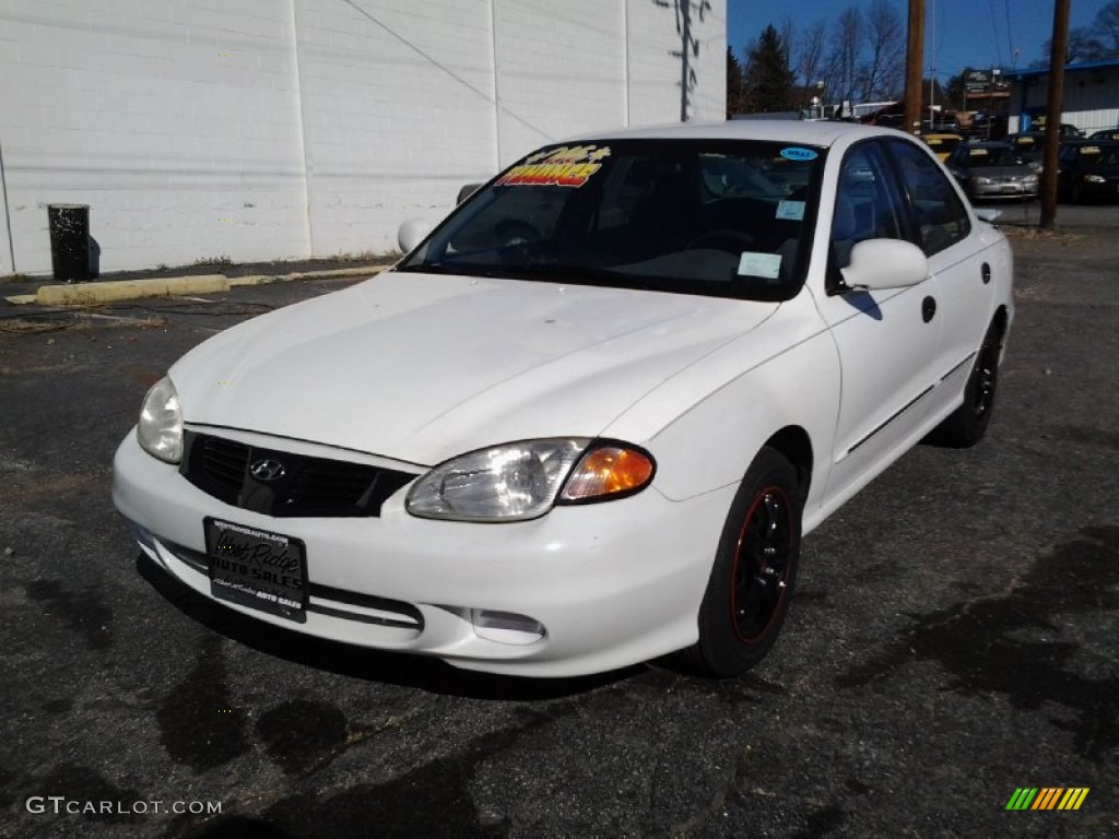 2000 Elantra GLS Sedan - Noble White / Beige photo #6