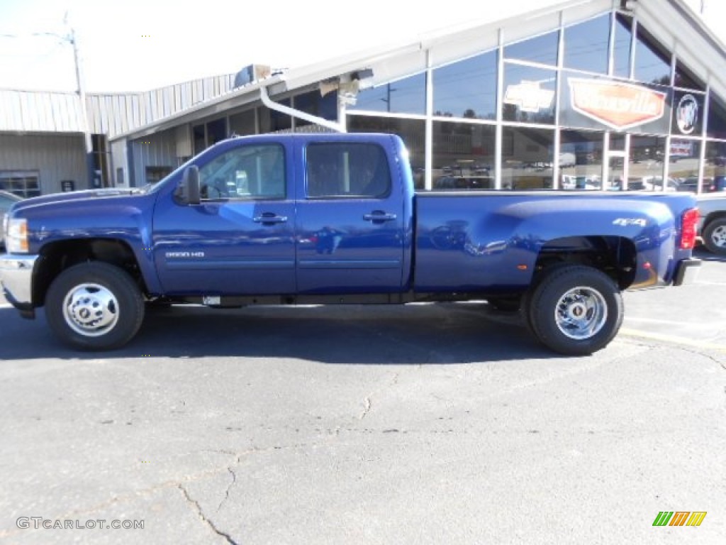 2014 Silverado 3500HD LTZ Crew Cab 4x4 Dual Rear Wheel - Blue Topaz Metallic / Ebony photo #1