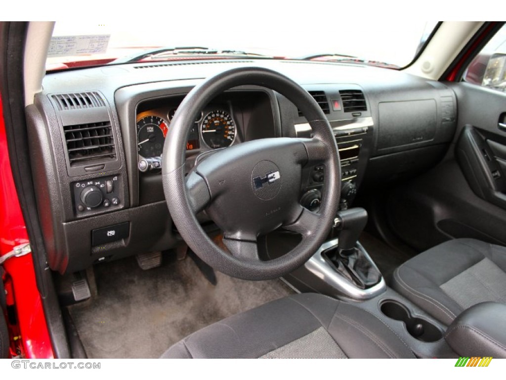 Ebony Black Interior 2007 Hummer H3 Standard H3 Model Photo #89912263