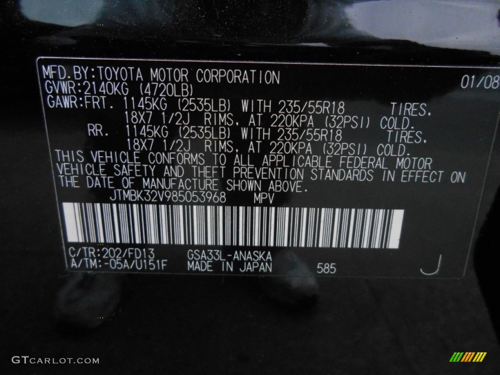 2008 RAV4 Sport V6 4WD - Black / Dark Charcoal photo #16