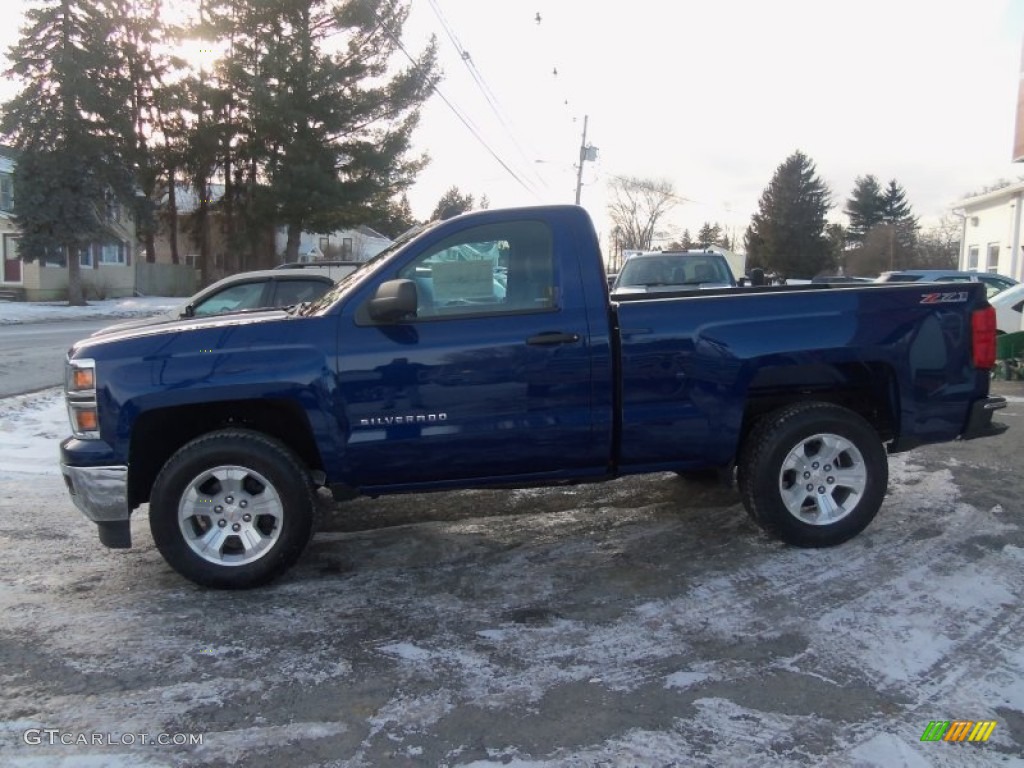 2014 Silverado 1500 LT Z71 Regular Cab 4x4 - Blue Topaz Metallic / Jet Black photo #6