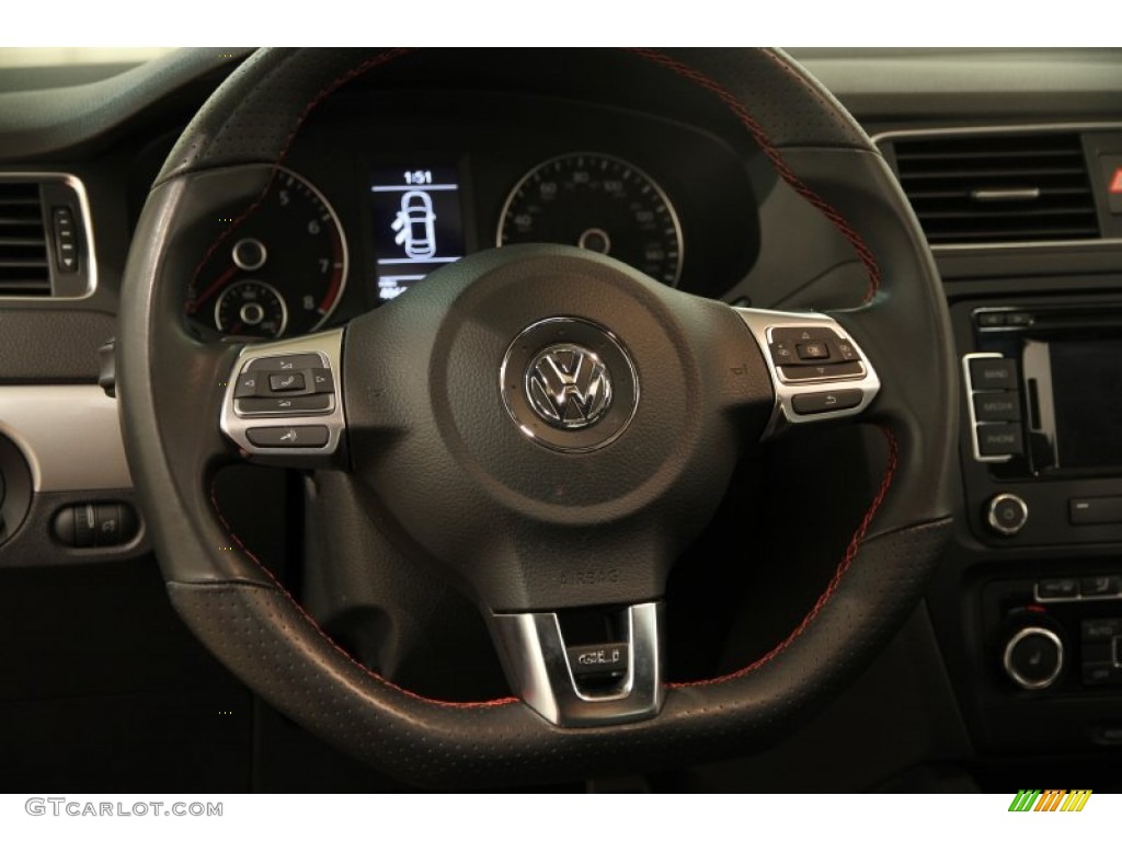 2012 Volkswagen Jetta GLI Autobahn Titan Black Steering Wheel Photo #89917925