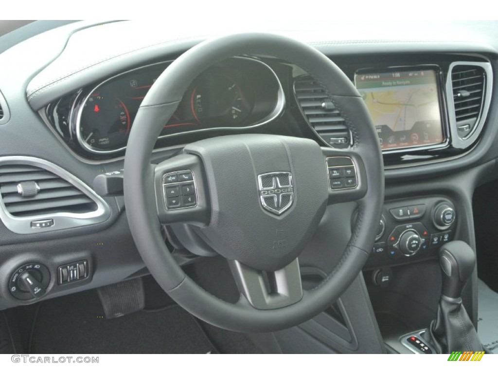 2014 Dodge Dart Limited Black Steering Wheel Photo #89917986