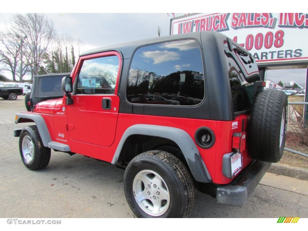 2006 Wrangler Sport 4x4 Right Hand Drive - Flame Red / Dark Slate Gray photo #5