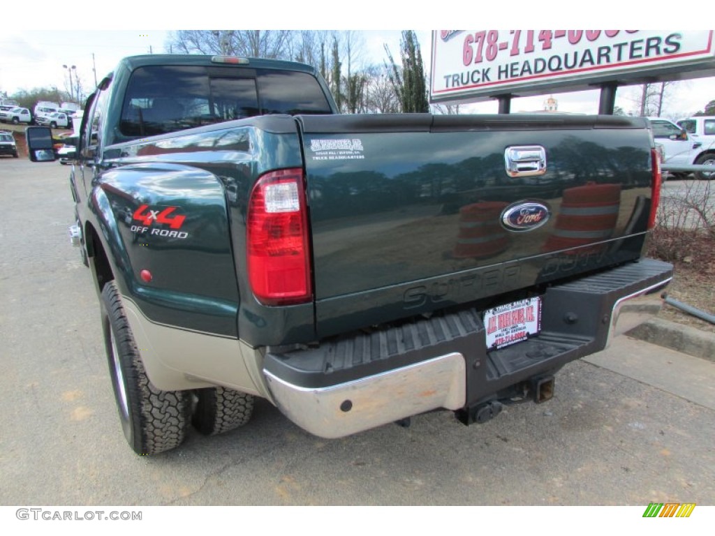 2008 F350 Super Duty Lariat Crew Cab 4x4 Dually - Forest Green Metallic / Camel photo #6