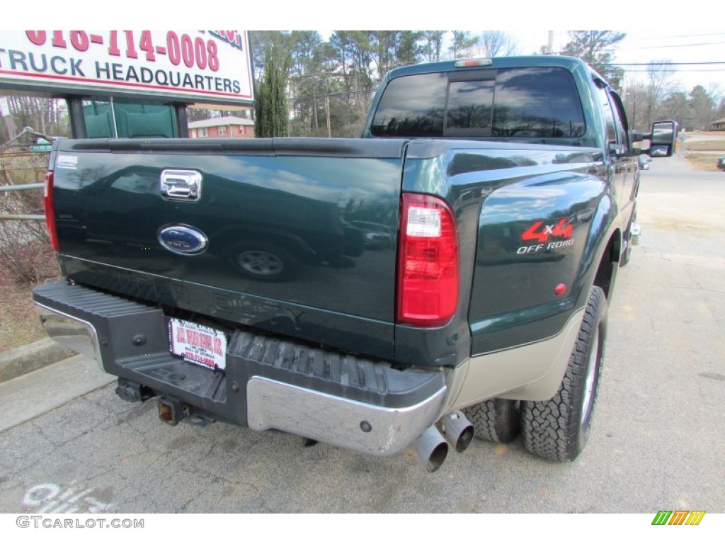 2008 F350 Super Duty Lariat Crew Cab 4x4 Dually - Forest Green Metallic / Camel photo #8
