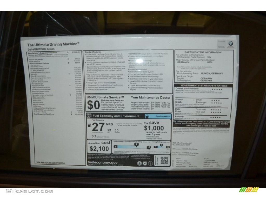 2014 3 Series 328i Sedan - Mineral Grey Metallic / Black photo #5