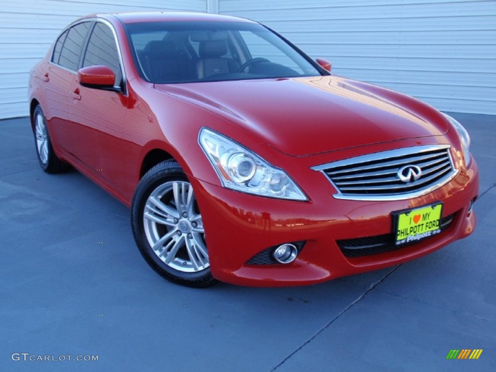 2011 G 37 Journey Sedan - Vibrant Red / Graphite photo #1