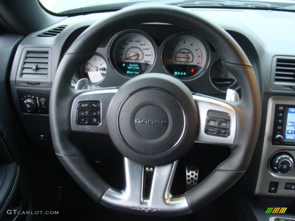 2013 Dodge Challenger SRT8 392 Dark Slate Gray Steering Wheel Photo #89927790