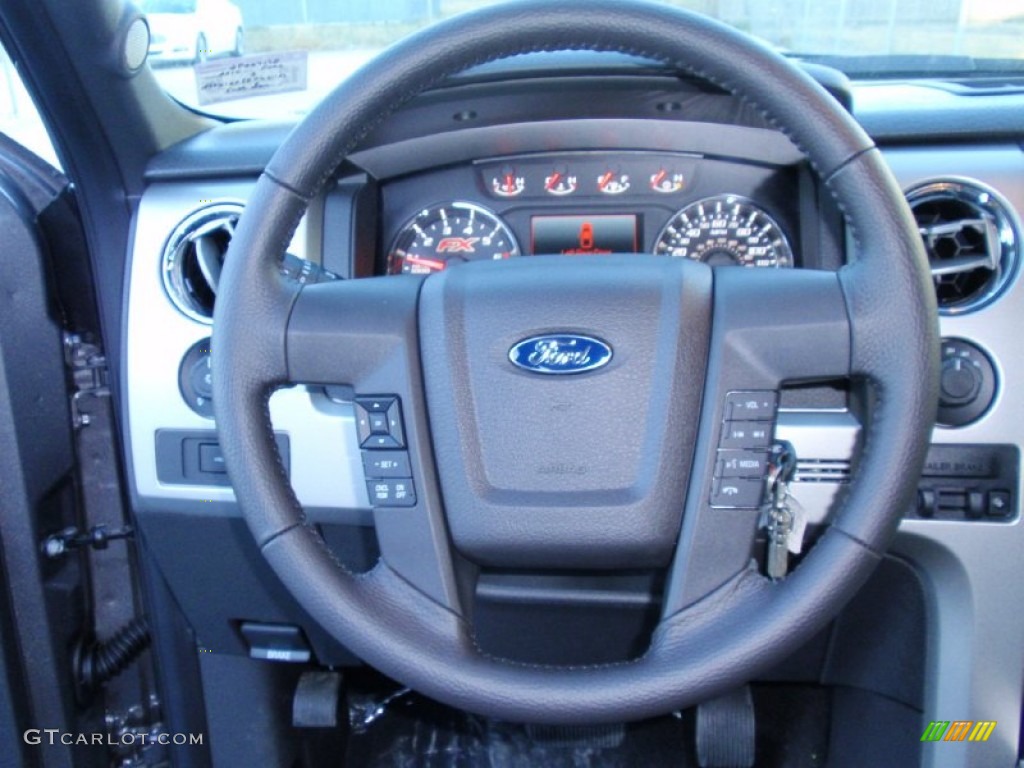 2014 Ford F150 FX4 SuperCrew 4x4 Black Steering Wheel Photo #89930418