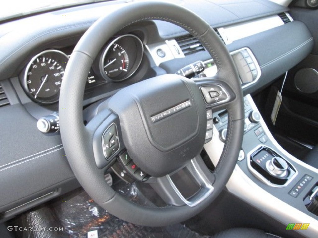 2014 Land Rover Range Rover Evoque Dynamic Dynamic Ebony/Cirrus Stitch Steering Wheel Photo #89931582