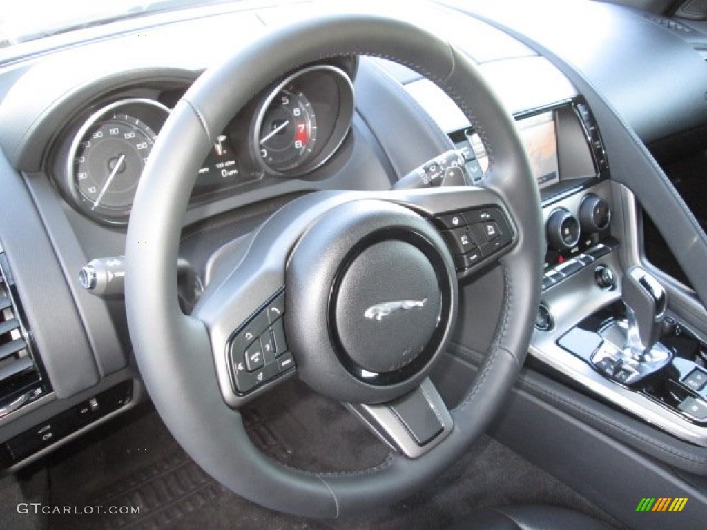 2014 Jaguar F-TYPE Standard F-TYPE Model Jet Steering Wheel Photo #89932383
