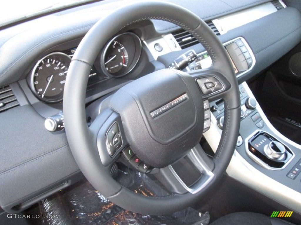 2013 Land Rover Range Rover Evoque Pure Ebony Steering Wheel Photo #89934045