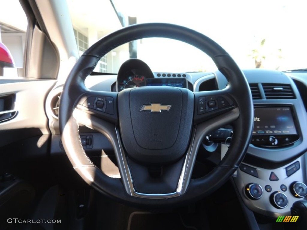 2013 Chevrolet Sonic LTZ Hatch Jet Black/Dark Titanium Steering Wheel Photo #89934081