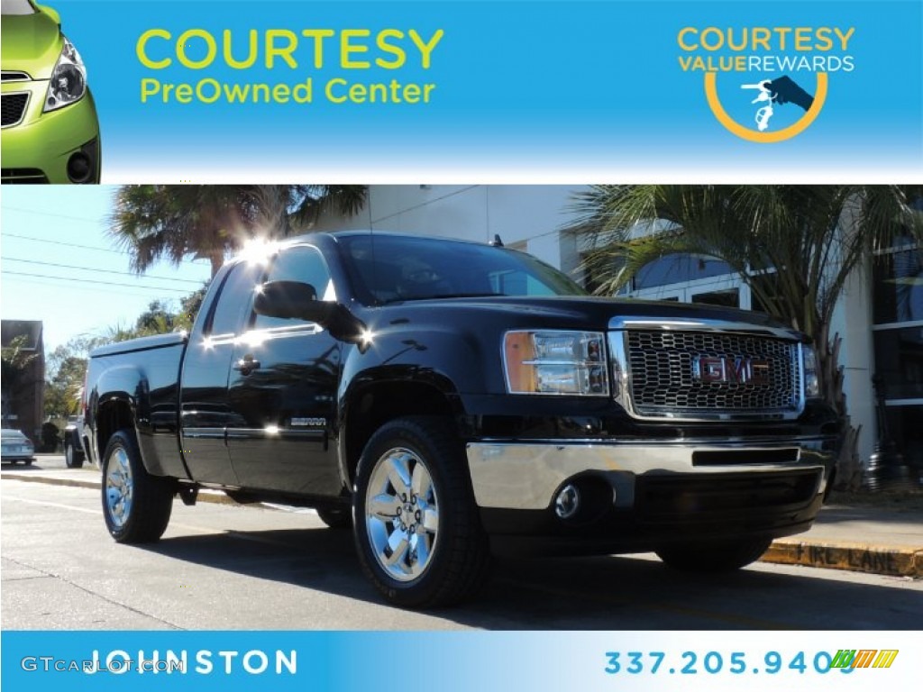 2012 Sierra 1500 SLT Extended Cab - Onyx Black / Ebony photo #1