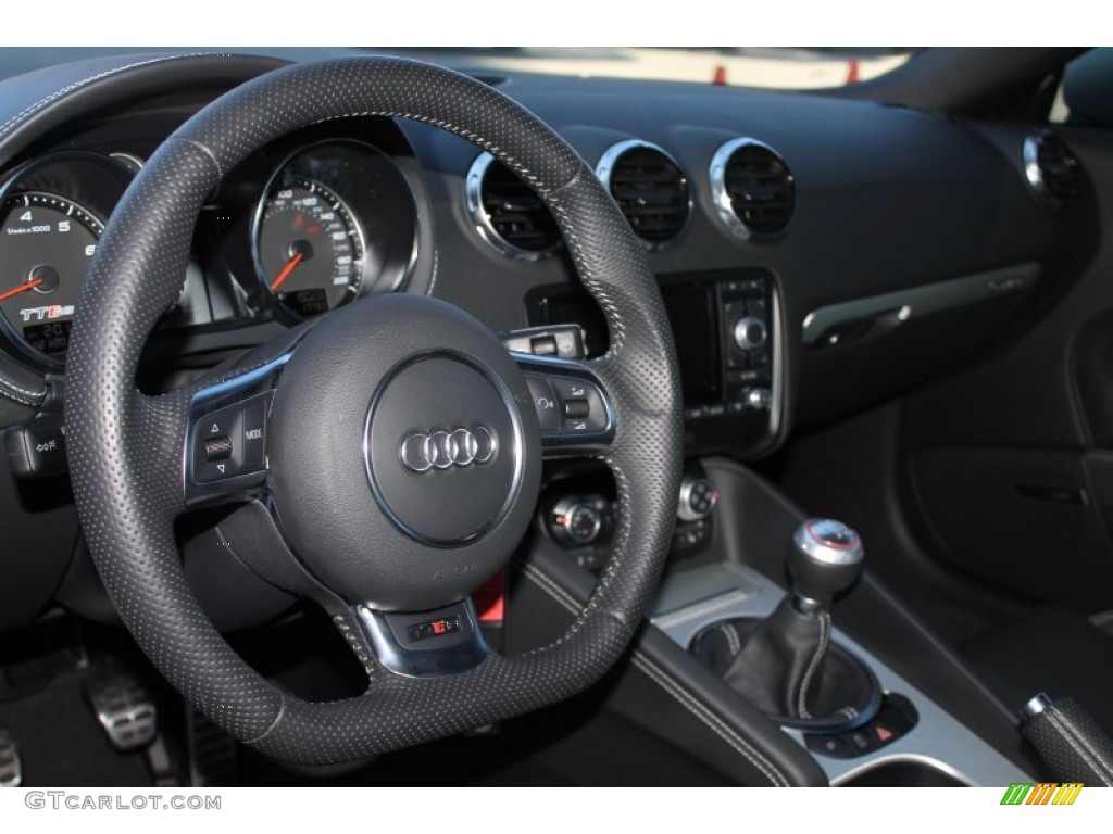 2012 Audi TT RS quattro Coupe Black Steering Wheel Photo #89935527